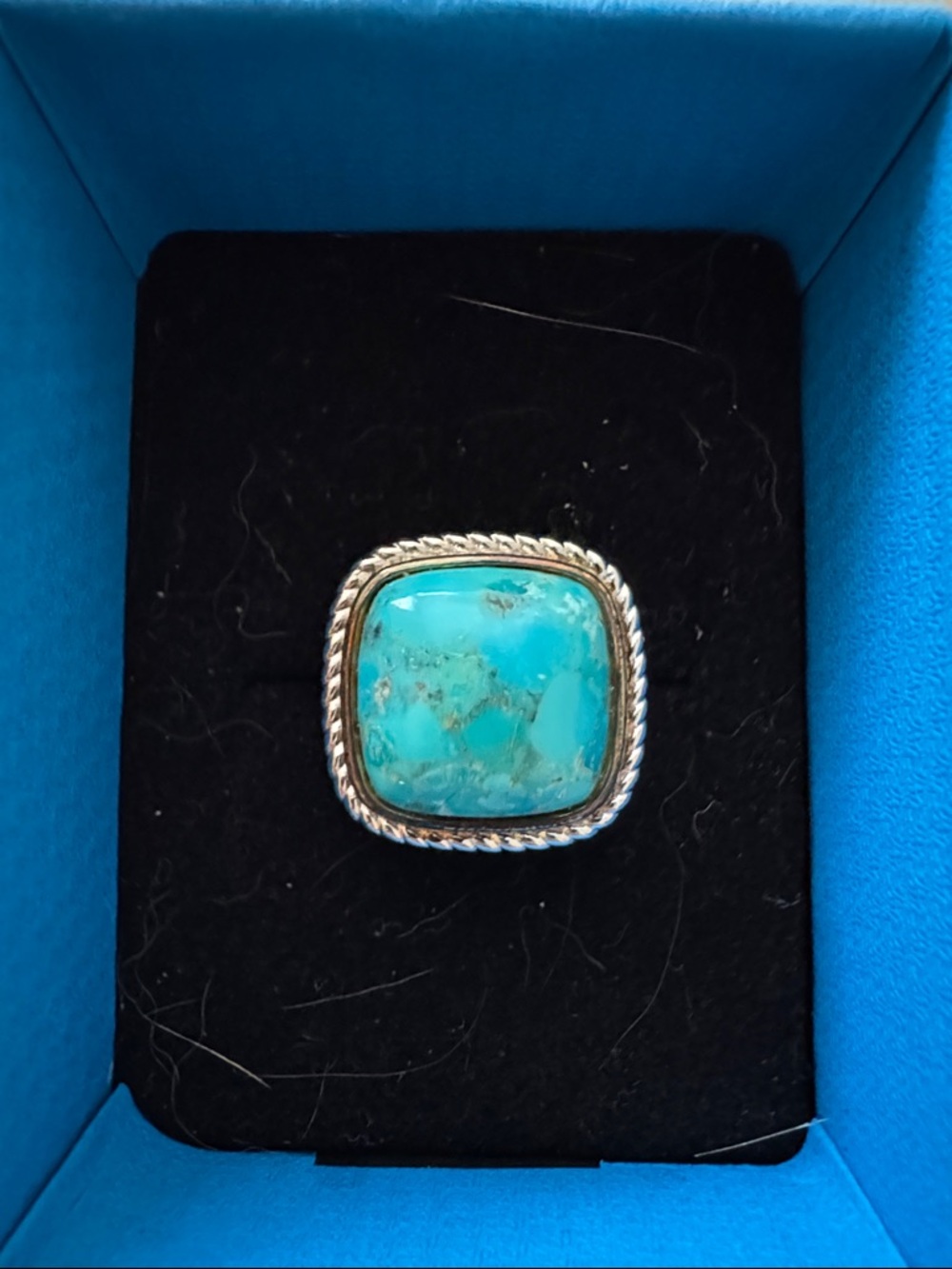 Sterling Silver Turquoise Statement Ring - Turquoise Blue